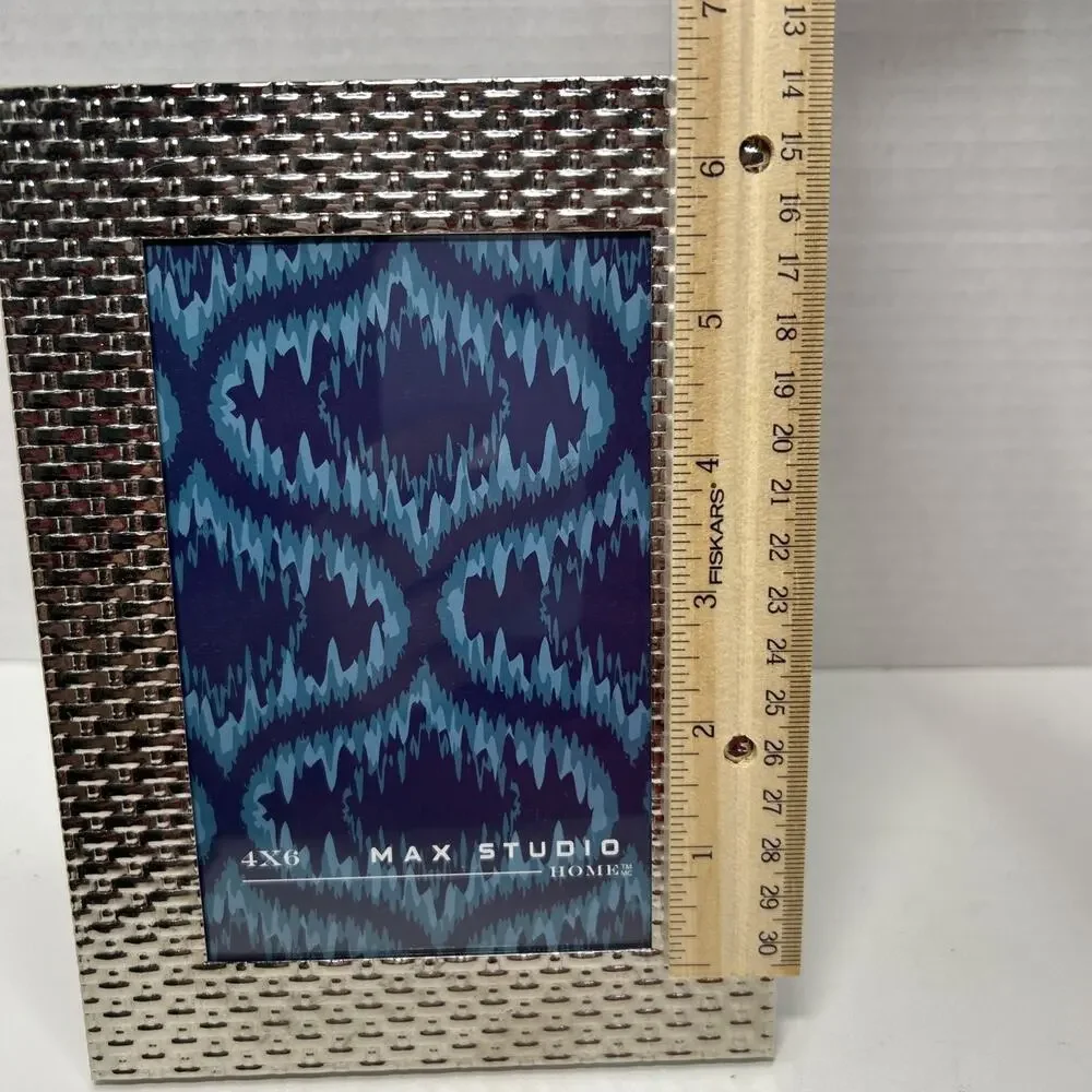 Silvertone Woven Picture Frame Max Studio 4x6